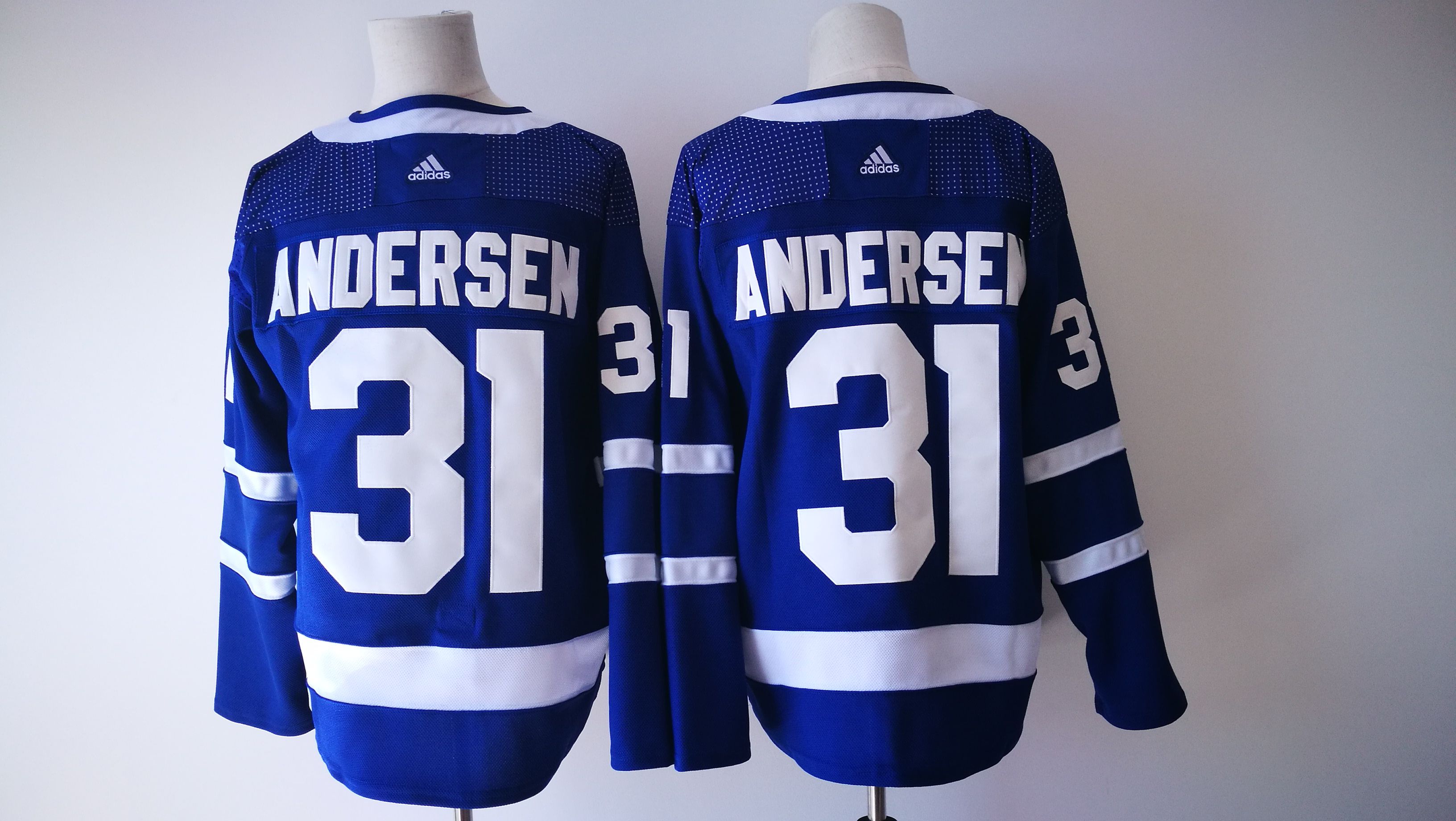 Men 2017 NHL Toronto Maple Leafs 31 Frederik Andersen Adidas blue jersey